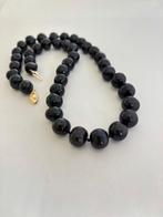 Parel Ketting met  Grote Tahitiaanse Zwarte Parels 14K Goud, Ophalen of Verzenden, Nieuw, Zwart, Goud