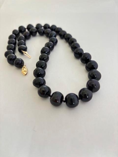 Parel Ketting met  Grote Tahitiaanse Zwarte Parels 14K Goud, Sieraden, Tassen en Uiterlijk, Kettingen, Nieuw, Goud, Zwart, Ophalen of Verzenden