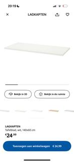 Tafelblad IKEA LAGKAPTEN 140 cm, Huis en Inrichting, Bureaus, Ophalen, Zo goed als nieuw, Bureau
