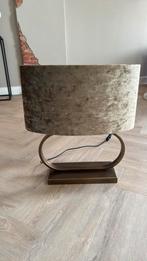 Bronzenlamp met bronzen ovale lampenkap, Huis en Inrichting, Lampen | Tafellampen, Ophalen of Verzenden, Zo goed als nieuw, Overige materialen