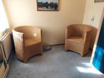 Twee ronde rieten stoelen. Weinig gebruikt, Ophalen, Zo goed als nieuw, Bruin, Twee