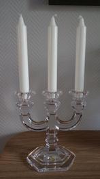 Kandelaar, drie-armig, Duits loodkristal, Boheemse stijl, Overige materialen, Ophalen of Verzenden, Zo goed als nieuw, Kandelaar