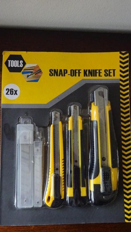 Set van drie Stanley messen Snap-off knife, Doe-het-zelf en Verbouw, Gereedschap | Handgereedschap, Nieuw, Ophalen of Verzenden