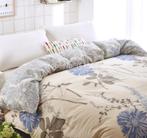 Katoen geel chrysanten dekbedovertrek met rits 180 x 220 cm, Beige, Dekbedovertrek, Ophalen of Verzenden, Nieuw