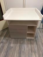 WIT GRIJZE BABYKAST / COMMODE, Ophalen, Zo goed als nieuw, 50 tot 70 cm, 105 cm of meer