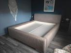 Stoffen Bedframe 160x200, Huis en Inrichting, Ophalen, Gebruikt, Beige, Tweepersoons