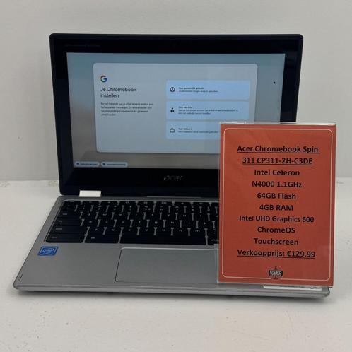 Acer Chromebook Spin 311 | Intel Celeron 4GB 64GB Flash, Computers en Software, Chromebooks, Zo goed als nieuw, 4 GB of minder