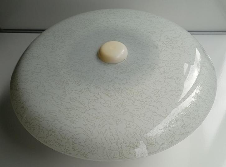 Vintage glazen plafonnière, plafondlamp uit de jaren 60, Huis en Inrichting, Lampen | Plafondlampen, Zo goed als nieuw, Glas, Ophalen of Verzenden