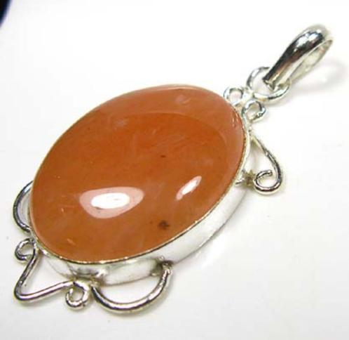 h. curieuze edelsteenhanger ORANJE CALCIET + gratis, Sieraden, Tassen en Uiterlijk, Kettinghangers, Nieuw, Steen of Mineraal, Oranje