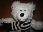 wit bijenkorf beer met zwart wit sjaal 24 cm hoog nieuw, Ophalen of Verzenden, Nieuw, Beer