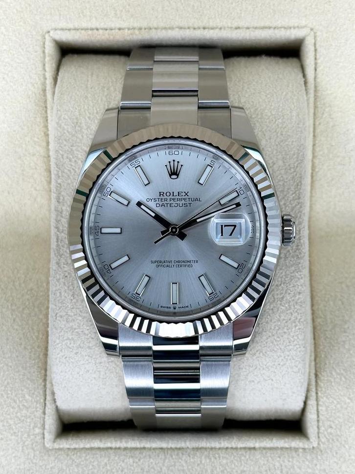 NEW Rolex Datejust 41mm 126334 Silver Dial, Sieraden, Tassen en Uiterlijk, Horloges | Heren, Nieuw, Rolex, Staal, Ophalen