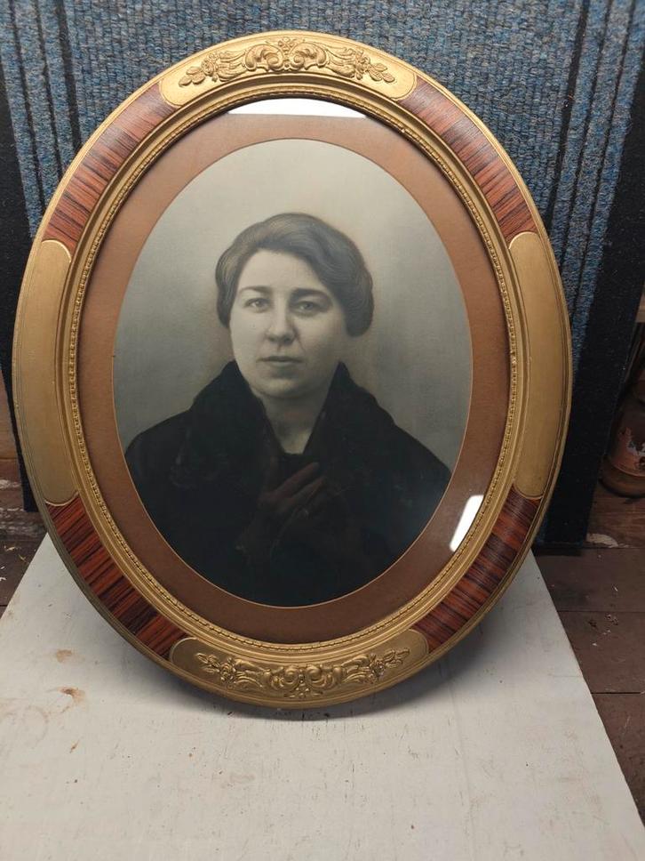 Vintage Ovalen Fotolijst - 60x50cm, Antiek en Kunst, Kunst | Tekeningen en Foto's, Ophalen of Verzenden