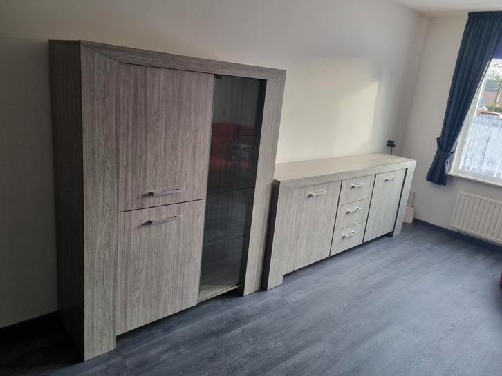 Dressoir en vitrinekast/opbergkast - samen of apart, Huis en Inrichting, Kasten | Vitrinekasten, Zo goed als nieuw, Minder dan 100 cm