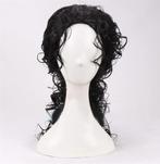 Michael Jackson Pruik Lange Zwarte Haren Mannen Heren, Sieraden, Tassen en Uiterlijk, Uiterlijk | Haarverzorging, Verzenden, Nieuw