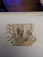 DIET. VAN BEEK.   VOGELS (SPREEUWEN?) IN BOOM, Ophalen of Verzenden, 1980 tot heden