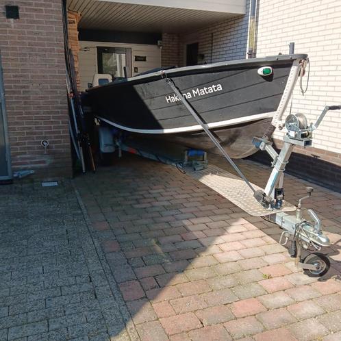 aluminium vis boot 5 meter, Watersport en Boten, Vis- en Consoleboten, Gebruikt, Tot 10 pk, 3 tot 6 meter, Benzine, Buitenboordmotor