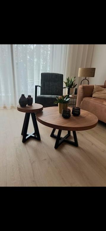 Beste Prijs/Kwaliteit Ronde Eiken Salontafel Set