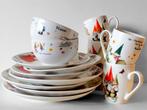 14-delig Rien Poortvliet Kabouter Servies Diner en Ontbijt, Ophalen of Verzenden, Zo goed als nieuw, Overige stijlen, Porselein