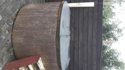 Hottub, Tuin en Terras, Bubbelbaden en Hottubs, Gebruikt, Vast, Afdekzeil, Filter, Pomp, Trap, Ophalen
