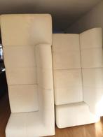 Witte hoekbank van leer met ingebouwde bed - GRATIS ophalen!, Ophalen, Gebruikt, Hoekbank, Leer