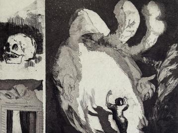 Originele ets (proefdruk) 1925 - Voltaire - Spook, droom beschikbaar voor biedingen