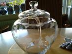 gegraveerde bowlpot met lepel, kannetje, glas, Antiek en Kunst, Antiek | Glas en Kristal, Ophalen of Verzenden