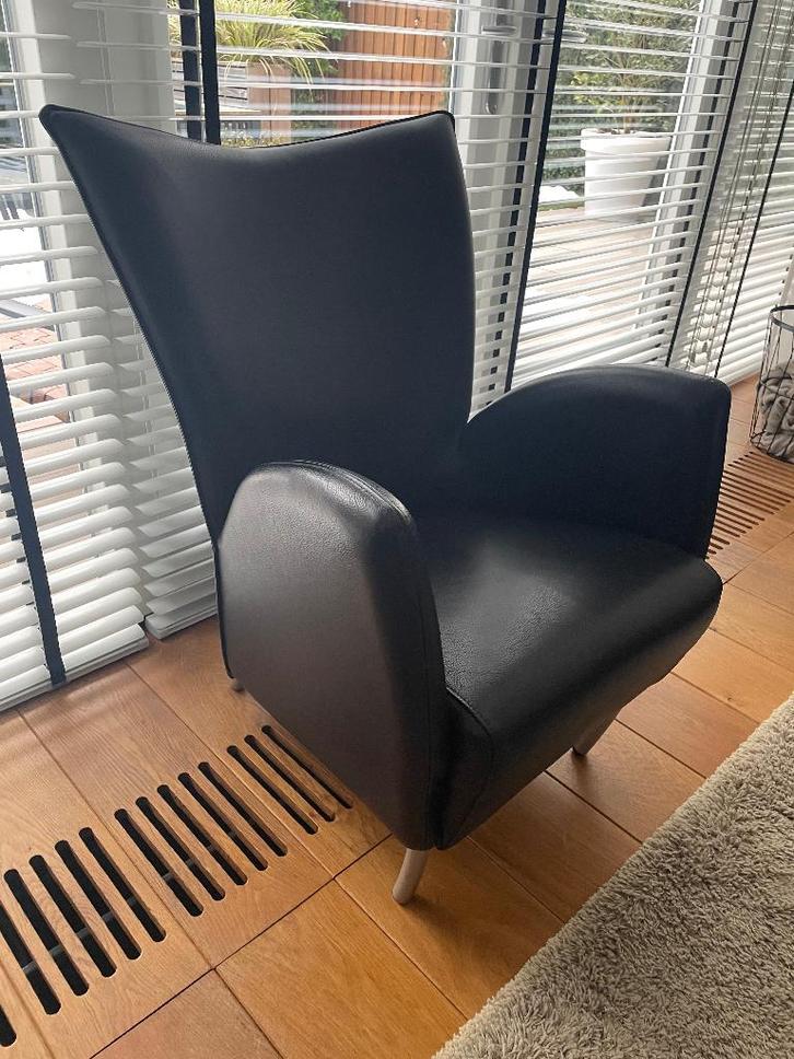 Design fauteuil, Huis en Inrichting, Fauteuils, Zo goed als nieuw, Leer, 50 tot 75 cm, 75 tot 100 cm, Ophalen