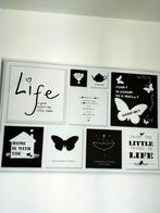 Schilderij Life Zwart/Wit met teksten, Ophalen, Gebruikt, 50 tot 75 cm, Schilderij