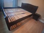 Zwart houten bed 180x200cm met nachtkastjes, Huis en Inrichting, Slaapkamer | Bedden, Ophalen, Gebruikt, Zwart, Tweepersoons
