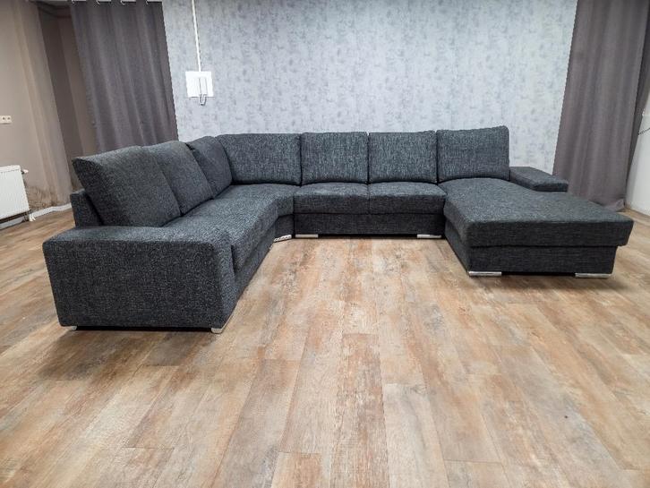 Zeer Mooi Groot Antraciet U Bankstel | GRATIS BEZORGEN, Huis en Inrichting, Banken | Bankstellen, Gebruikt, Hoekbank, Overige maten