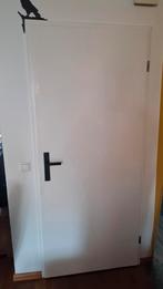3 Witte binnendeuren en deurbeslag (klink en schild ), Doe-het-zelf en Verbouw, Ophalen, Gebruikt, 80 tot 100 cm, Binnendeur