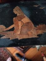 Antiek ingelegd doosje met deksel, slotje, Antiek en Kunst, Ophalen of Verzenden