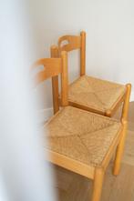 Set van 2 vintage houten stoelen met biezen zitting, Ophalen, Bruin, Zo goed als nieuw