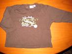 Donkerbruin shirt, 68, Prenatal, Kinderen en Baby's, Babykleding | Maat 68, Ophalen of Verzenden, Zo goed als nieuw, Meisje, Shirtje of Longsleeve