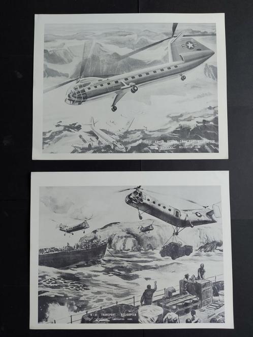 Poster van de Piasecki XH-16 en H-21 (F840), Verzamelen, Luchtvaart en Vliegtuigspotten, Gebruikt, Kaart, Foto of Prent, Ophalen of Verzenden