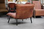 Gave fauteuil Blizzard Jess Design metaal leer bruin cognac, Huis en Inrichting, Fauteuils, Ophalen, 75 tot 100 cm, Zo goed als nieuw