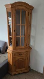 Antieke vintage hoekkast met licht, Huis en Inrichting, Ophalen, Gebruikt, 200 cm of meer, Glas