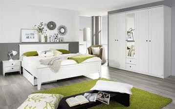 Slaapkamer set Swiss wit spiegel deuren met laden-SALE-
