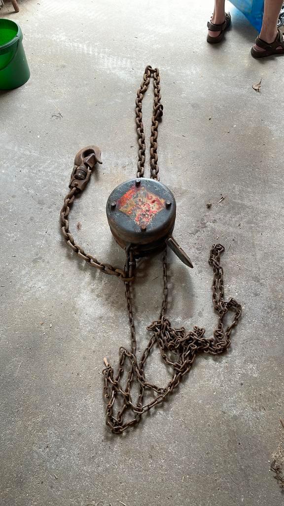 Handtakel 2 ton – zwaar model met ketting, Doe-het-zelf en Verbouw, Lieren en Takels, Gebruikt, Handmatig, Ophalen