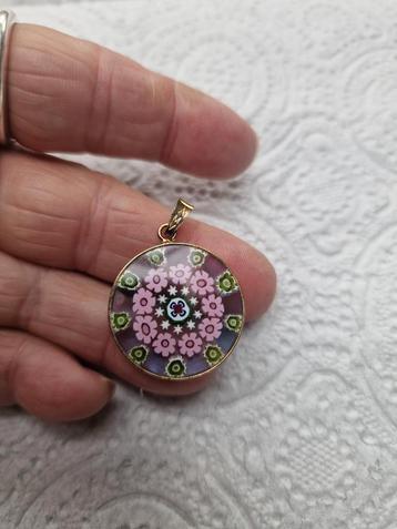 Millefiori Hanger Goud op Zilver 925 - Italië beschikbaar voor biedingen