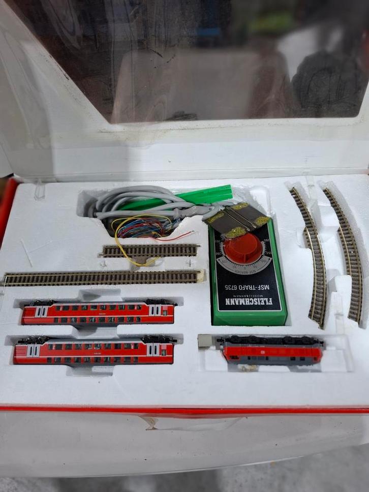 Fleischmann Treinset met Rails en Transformator, Hobby en Vrije tijd, Modeltreinen | H0, Ophalen of Verzenden