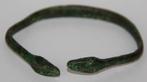 Oude Romeinse bronzen armband met "Snake Head", 1-3 eeuws, Ophalen