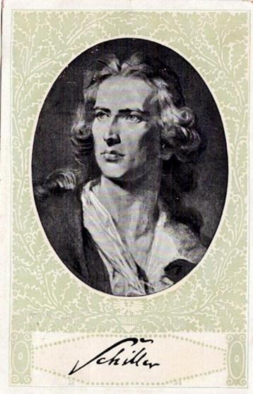Litografisch portret Friedrich van Schiller    nr. kaart  15