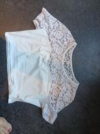 Crop top wit met kant maat S, Wit, Ophalen of Verzenden, Zo goed als nieuw, Maat 36 (S)