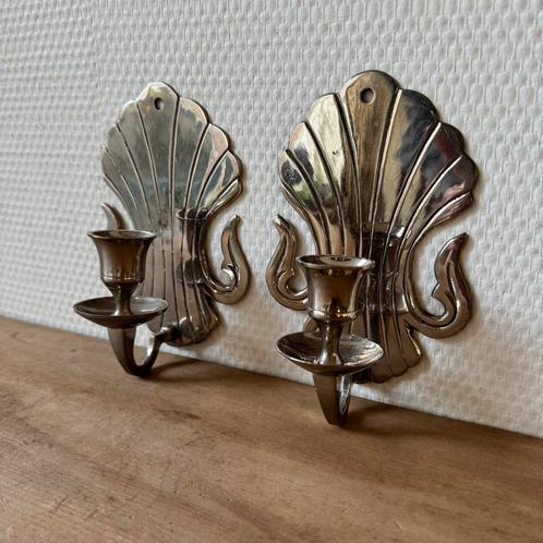 Art Deco Stijl Wandkandelaren, Franse Lelie, Staal, IJzer, Antiek en Kunst, Antiek | Kandelaars, Koper of Brons, Ophalen of Verzenden