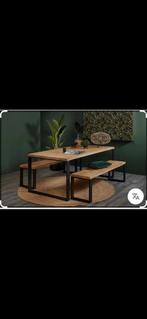 Eettafel met bankje, Huis en Inrichting, Zo goed als nieuw, Rechthoekig, 50 tot 100 cm, Ophalen of Verzenden