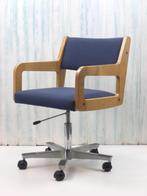 mooie Originele bureau- of architectenstoel, Ophalen, Gebruikt, Blauw, Bureaustoel