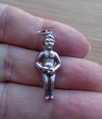 zilveren vintage bedel manneke pies Brussel [080], Overige merken, Verzenden, Zo goed als nieuw, 1 bedel