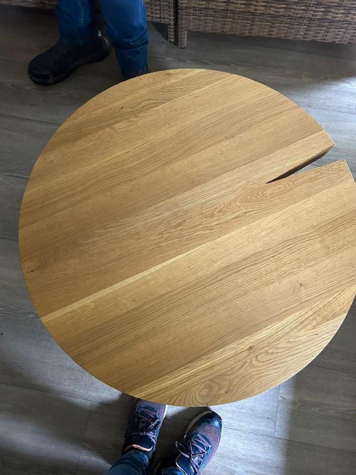 Houten Bijzettafel – Donkerbruin, Conische Voet, Huis en Inrichting, Tafels | Salontafels, Gebruikt, 50 tot 75 cm, 50 tot 100 cm