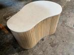 Japandi Bijzettafel 47x70 echt Marmer/Hout organische vorm, Ophalen, Nieuw, Overige vormen